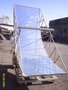 Experienced solar station for cracking of the oils.